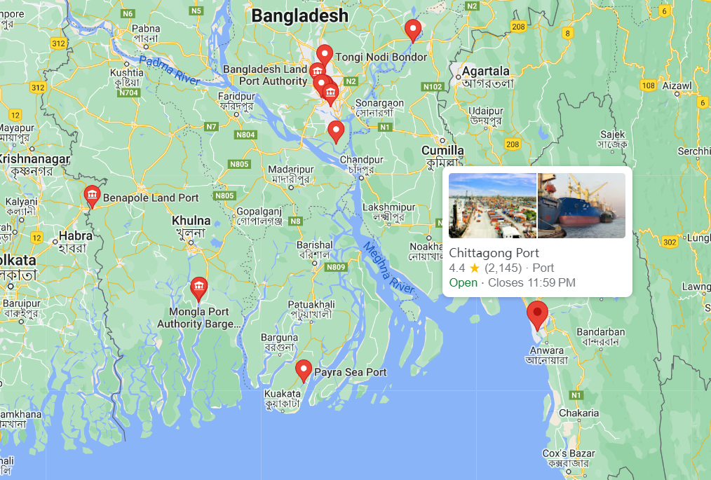 Ports du Bangladesh