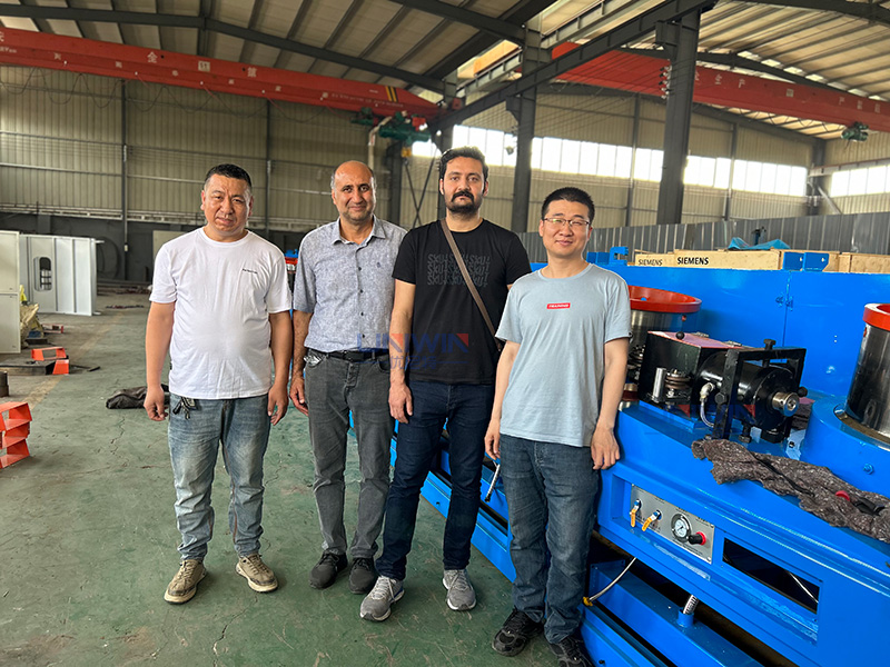Iranian client visits for straight line wire drawing machine