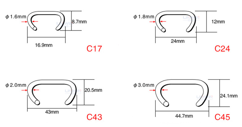 C-type hog ring staples