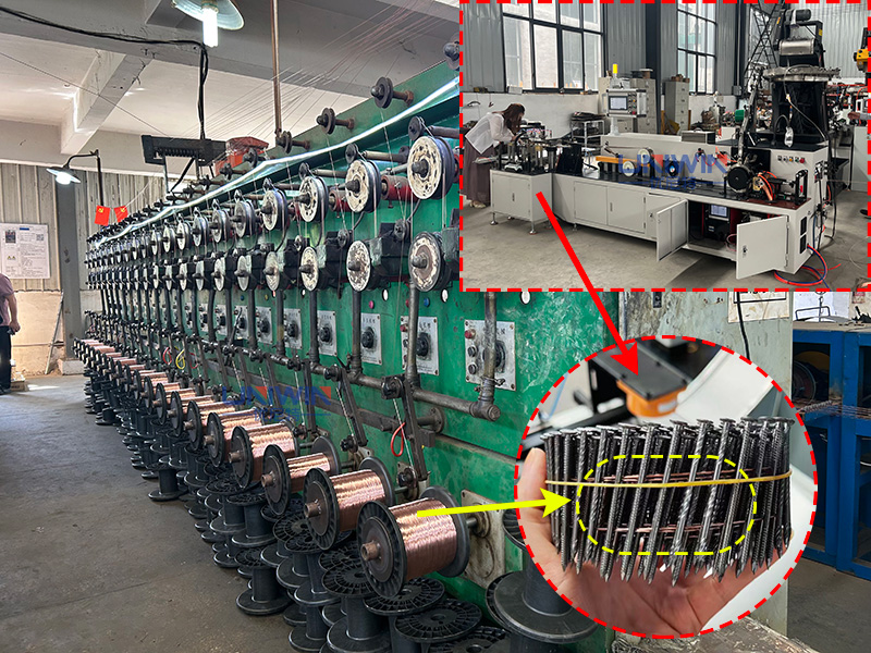 copper coated coil nail welding wire production