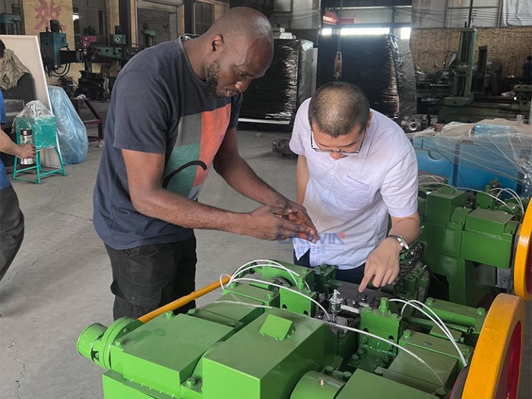 Nigeria client visit to nail machine factory